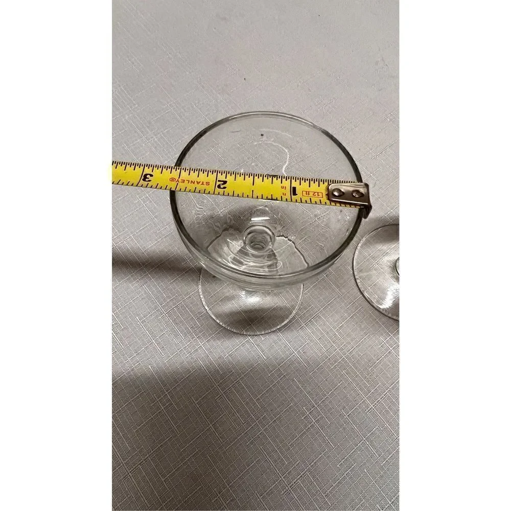 Vintage Champagne Coupes Crystal Platinum Rim Cocktail Glasses Set of 2